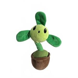 Plants Vs. Zombies Potted Blover Green Brown 9'' Plush PvZ Playful Plush Toys